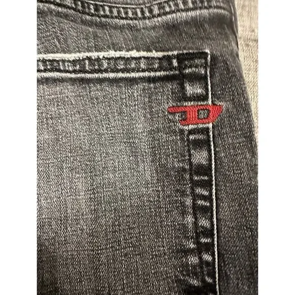 Diesel Jeans Mens 32x32 Black Denim D-Fining Italian Selvedged Button Repairable